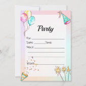 Vul de blanco verjaardagsuitnodiging in kaart (Voorkant)