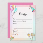 Vul de blanco verjaardagsuitnodiging in kaart (Voorkant / Achterkant)