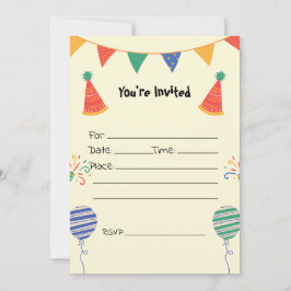 Vul de blanco verjaardagsuitnodiging in kaart