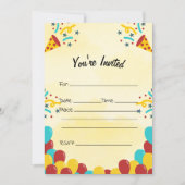 Vul de blanco verjaardagsuitnodiging in kaart (Voorkant)