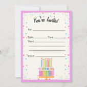 Vul de blanco verjaardagsuitnodiging in kaart (Voorkant)