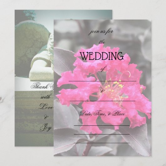 Vul de Blank Floral Wedding Uitnodiging in (Voorkant / Achterkant)