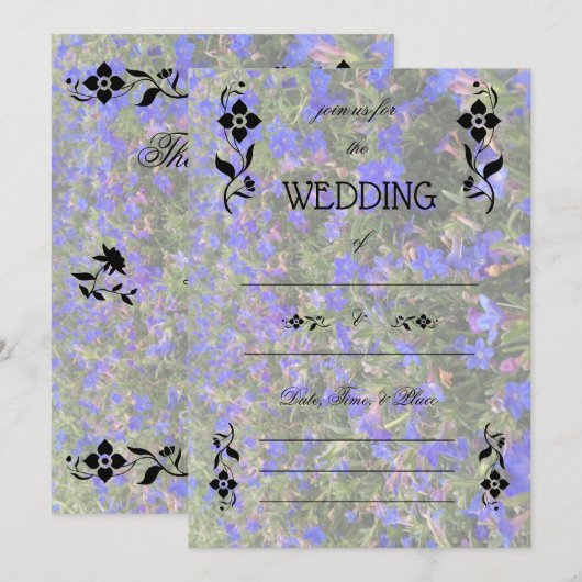 Vul de Blank Floral Wedding Uitnodiging in (Voorkant / Achterkant)