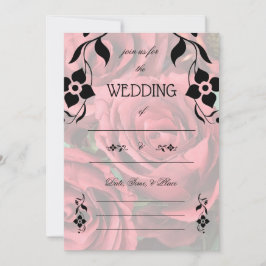 Vul de Blank Floral Wedding Uitnodiging in