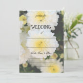 Vul de Blank Floral Wedding Uitnodiging in (Staand voorkant)