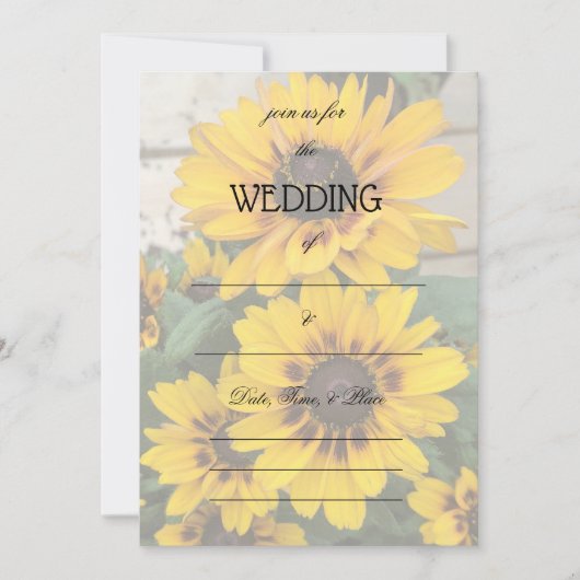 Vul de Blank Floral Wedding Uitnodiging in (Voorkant)