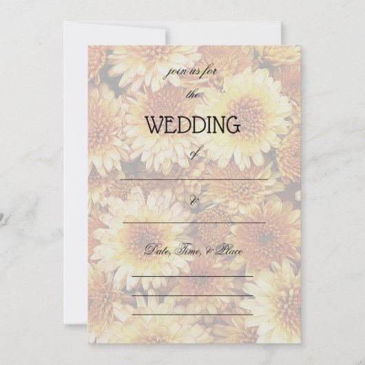 Vul de Blank Floral Wedding Uitnodiging in (Voorkant)