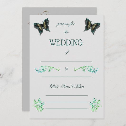 Vul de Blank Uitnodiging van de Weddenschap in (Voorkant / Achterkant)