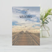 Vul de Blank Uitnodiging van het Beach huwelijk in (Staand voorkant)
