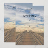 Vul de Blank Uitnodiging van het Beach huwelijk in (Voorkant / Achterkant)