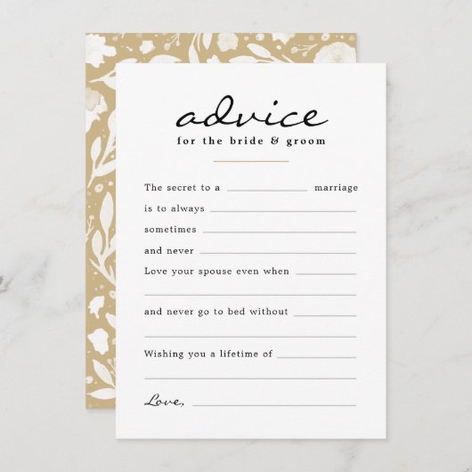 Vul de Blank Waterverf Floral Wedding Day in Advieskaart (Voorkant / Achterkant)