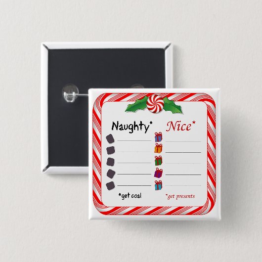 Vul de Blanks Button in voor de Ondeugend of Nice (Voorkant /achterkant)