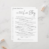 Vul de Blanks Love Story in | Vrijgezellenfeesten Kaart (Voorkant / Achterkant in situ)