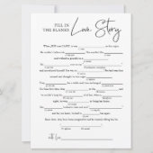 Vul de Blanks Love Story in | Vrijgezellenfeesten  Kaart (Voorkant)