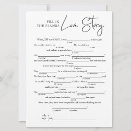 Vul de Blanks Love Story in | Vrijgezellenfeesten  Kaart