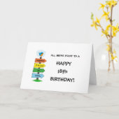 Vul de borden Leuke 18e verjaardag Kaart (Gele Bloem)