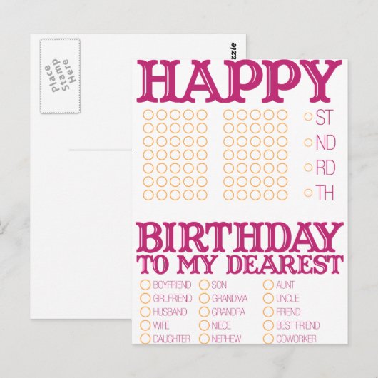 Vul de lege Happy Birthday in! Briefkaart (Voorkant / Achterkant)