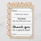 Vul de lege leraar in Dank u Kaart (Voorkant / Achterkant)