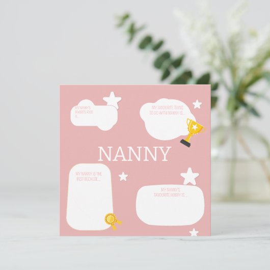 Vul de lege Nanny Moederdag in Feestdagenkaart (Staand voorkant)