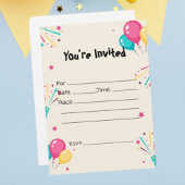 Vul de lege uitnodiging voor verjaardagsballonnen 