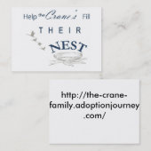 Vul de nestkaart visitekaartje (Voorkant / Achterkant)