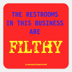 VUL DE TOILETTEN VIERKANTE STICKER