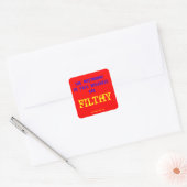 VUL DE TOILETTEN VIERKANTE STICKER (Envelop)