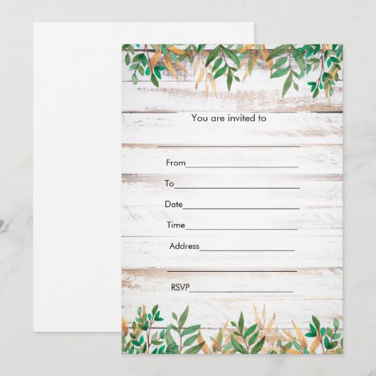 Vul de uitnodiging in griekse waterverf (Voorkant / Achterkant)