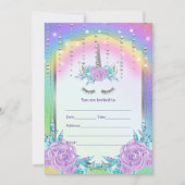 Vul de Uitnodiging van Unicorn in (Voorkant)