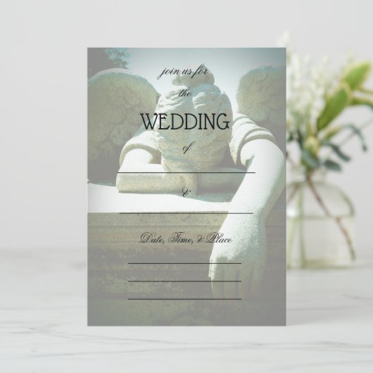 Vul de uitnodiging voor het huwelijk in met de bla (Staand voorkant)