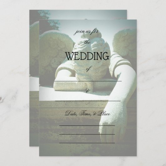 Vul de uitnodiging voor het huwelijk in met de bla (Voorkant / Achterkant)