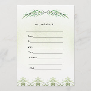 Vul de waterverf van de uitnodigingsgrove tak in kaart