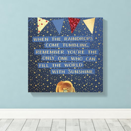 Vul de wereld met Sunshine Canvas Afdruk (Insitu (Houten vloer))