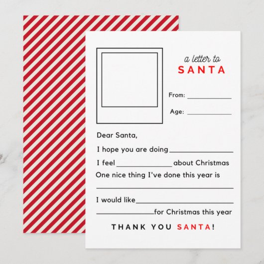 Vul een brief aan Sinterklaas in Feestdagenkaart (Voorkant / Achterkant)