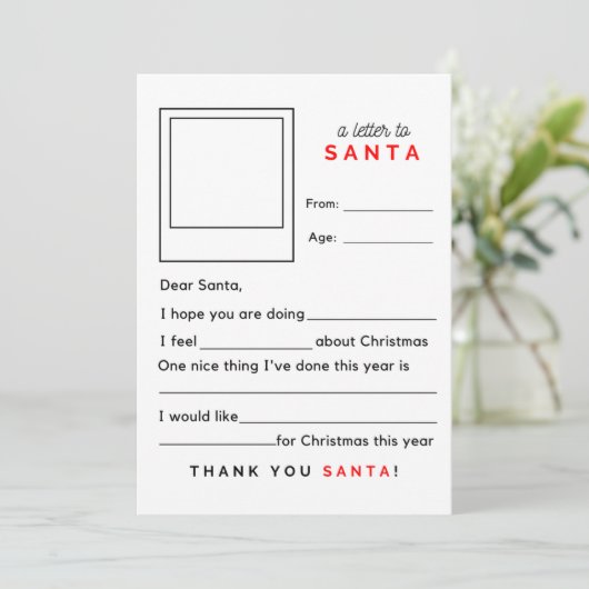 Vul een brief aan Sinterklaas in Feestdagenkaart (Staand voorkant)