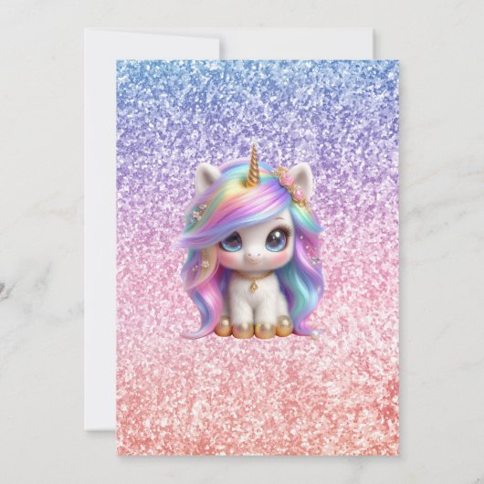 Vul eenhoorn uitnodiging in (Achterkant)