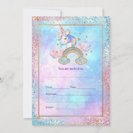 Vul eenhoorn uitnodiging in