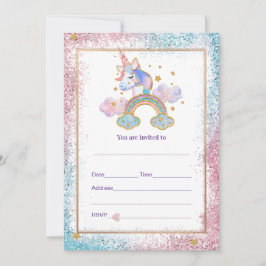 Vul eenhoorn uitnodiging in