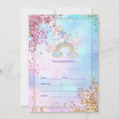 Vul Eenhoorn Uitnodiging in (Voorkant)