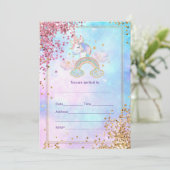 Vul Eenhoorn Uitnodiging in (Staand voorkant)