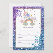 Vul eenhoorn uitnodiging in (Voorkant)