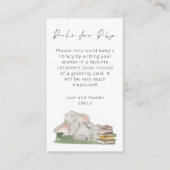 Vul Elephant Script Books voor Baby shower aan Informatiekaartje (Voorkant)