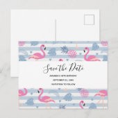 Vul Flamingo & het Patroon van de Ananas sparen de Uitnodiging Briefkaart (Voorkant / Achterkant)