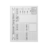 Vul het Briefpapier Blank zomerkamp in Notitieblok (Linkerzijde)