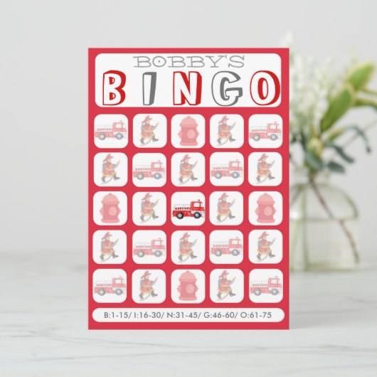 Vul het in de game met vuurvrachtbingo (Staand voorkant)