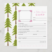 Vul het kampeerbriefpapier in notitiekaartje (Voorkant / Achterkant)