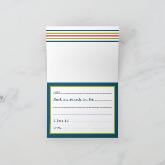 Vul het lege bedankbriefje in bij het kind bedankkaart (Binnen)