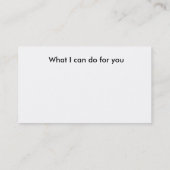 Vul het lege visitekaartje in (Achterkant)