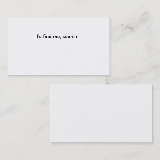 Vul het lege visitekaartje in. (Voorkant / Achterkant)