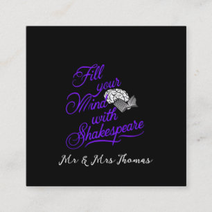 Vul je geest met Shakespeare, het ultieme geschenk Vierkante Visitekaartje